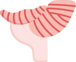 Cerebellum Little Brain Flat Icon In Pink Color. vector