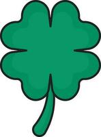 Green Clover Leaf Icon In Flat Style. vector