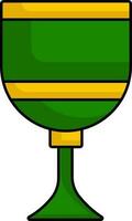 Goblet Flat Icon In Yellow And Green Color. vector