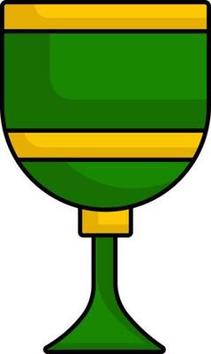 Goblet Flat Icon In Yellow And Green Color.