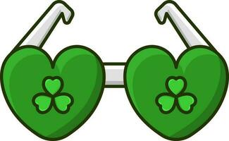 Clover Symbol Goggles Green Icon. vector