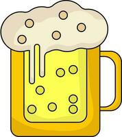 Isolated Beer Mug Icon In Flat Style. vector