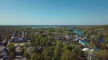 Antenne Panorama von das Stadt von Borisoglebsk im Russland video