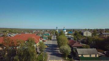 aereo panorama di il città di Borisoglebsk nel Russia video