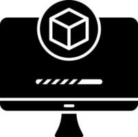 Cube In Monitor Icon. vector