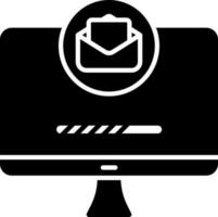 Online Mailing In Monitor Icon. vector