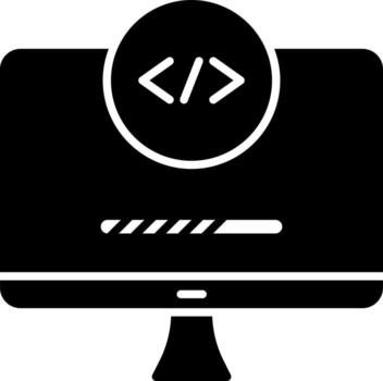 web codificación en monitor icono. vector