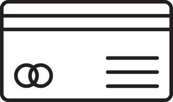 Payment Card Black Line Art Icon. vector