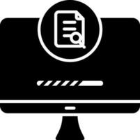 Computer Search Document In Monitor Icon. vector