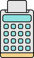 Flat Style Pos Machine Icon In Grey And Blue Color. vector