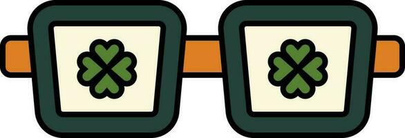 Clover Symbol Goggles Orange And Green Icon. vector