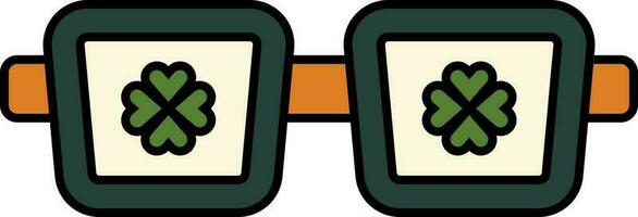 Clover Symbol Goggles Orange And Green Icon. vector