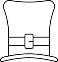 Black Line Art Illustration Of Top Hat Icon. vector
