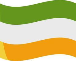 Wavy Ireland Flag Icon In Flat Style. vector