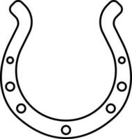 Black Linear Style Horseshoe Icon. vector