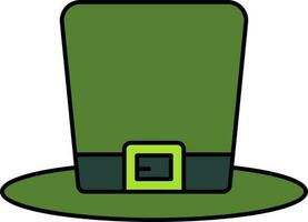 Leprechaun Hat Icon In Flat Style. vector