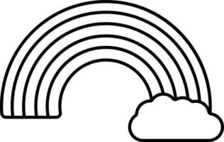Rainbow Cloud Black Thin Line Icon. vector