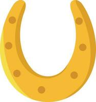 Yellow Horseshoe Icon In Flat Style. vector