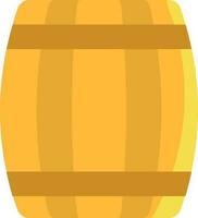 Yellow Barrel Flat Icon Or Symbol. vector