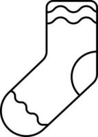 Black Line Art Illustration Of Socks Icon. vector