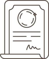 Brown Line Art Scroll Invoice Icon. vector