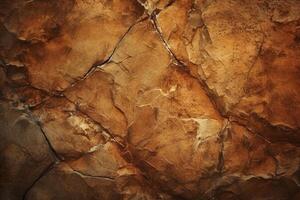 Rock abstract warm dark brown wall background. photo