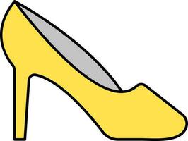 Yellow Illustration Of Pencil Heels Icon. vector