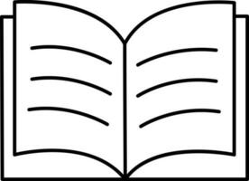 Open Copy Or Book Icon In Black Line Art. vector