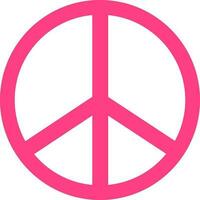 Isolated Pink Color Peace Icon Or Symbol. vector