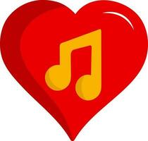 Love Music Or Song Icon In Yellow And Red Color. vector