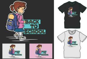 Vector cartoon children back to school