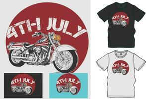 Celebrate 4th of July with a Patriotic Motorcycle Ride, The Ultimate Collection of Independence Day T-Shirt Designs vector