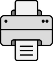 Flat Printer Machine Icon In Grey Color. vector