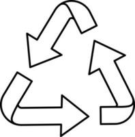 Recycling Triangle Arrow Icon In Linear Style. vector