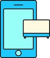 Isolated Smartphone With PC Icon In Flat Style. vector