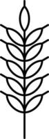 Isolated Wheat Icon In Line Art. vector