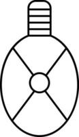 Water Flask Or Army Bottle Icon In Black Line Art. vector