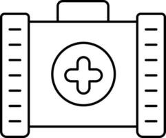 First Aid Kit Icon In Thin Line Art. vector