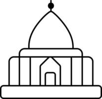 Pagoda Icon In Line Art. vector