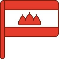 Cambodia Flag Icon In Red And White Color. vector