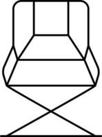 plegable silla icono en negro describir. vector
