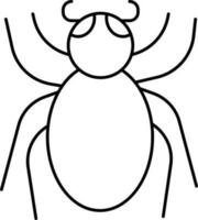 Spider Icon In Black Line Art. vector