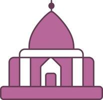 Pagoda Icon In Purple And White Color. vector
