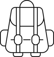 Backpack Icon Black Line Art. vector