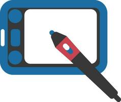 Illustration of Pen Tab Icon in Flat Style. vector