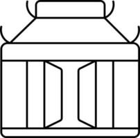 Pagoda Icon In Black Line Art. vector