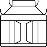 Pagoda Icon In Black Line Art. vector