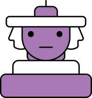 Ta Prohm Icon In Purple And White Color. vector