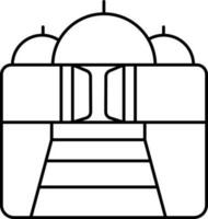 Linear Style Angkor Wat Icon. vector