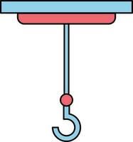 Hook Icon In Blue And Red Color. vector